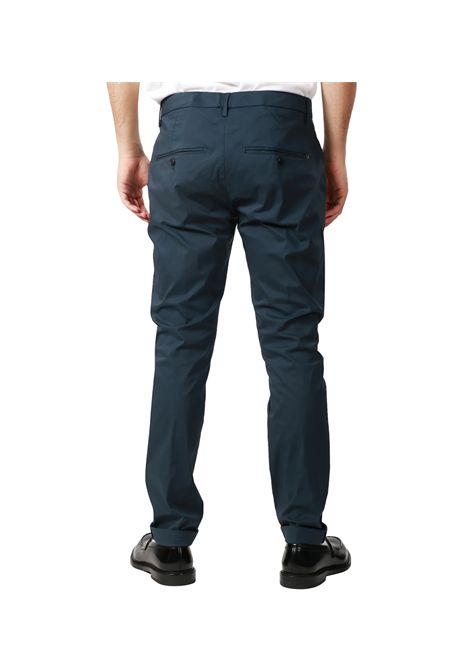 Pantalone Dondup Gaubert uomo UP235PS0020 002 Blu slim chino tasche filetto logo DONDUP | Pantaloni | UP235PS0020 002894